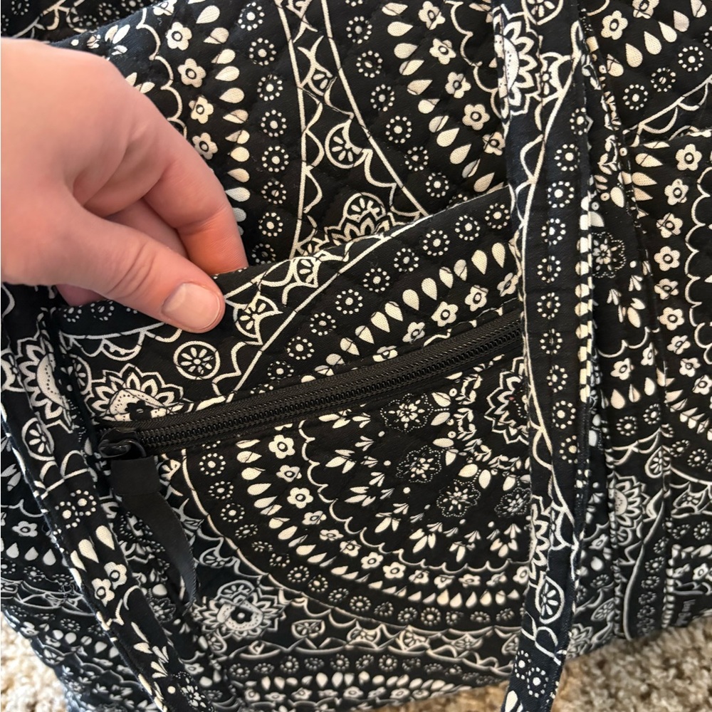 Vera Bradley Black and White Mandala Tote - Picture 2 of 5